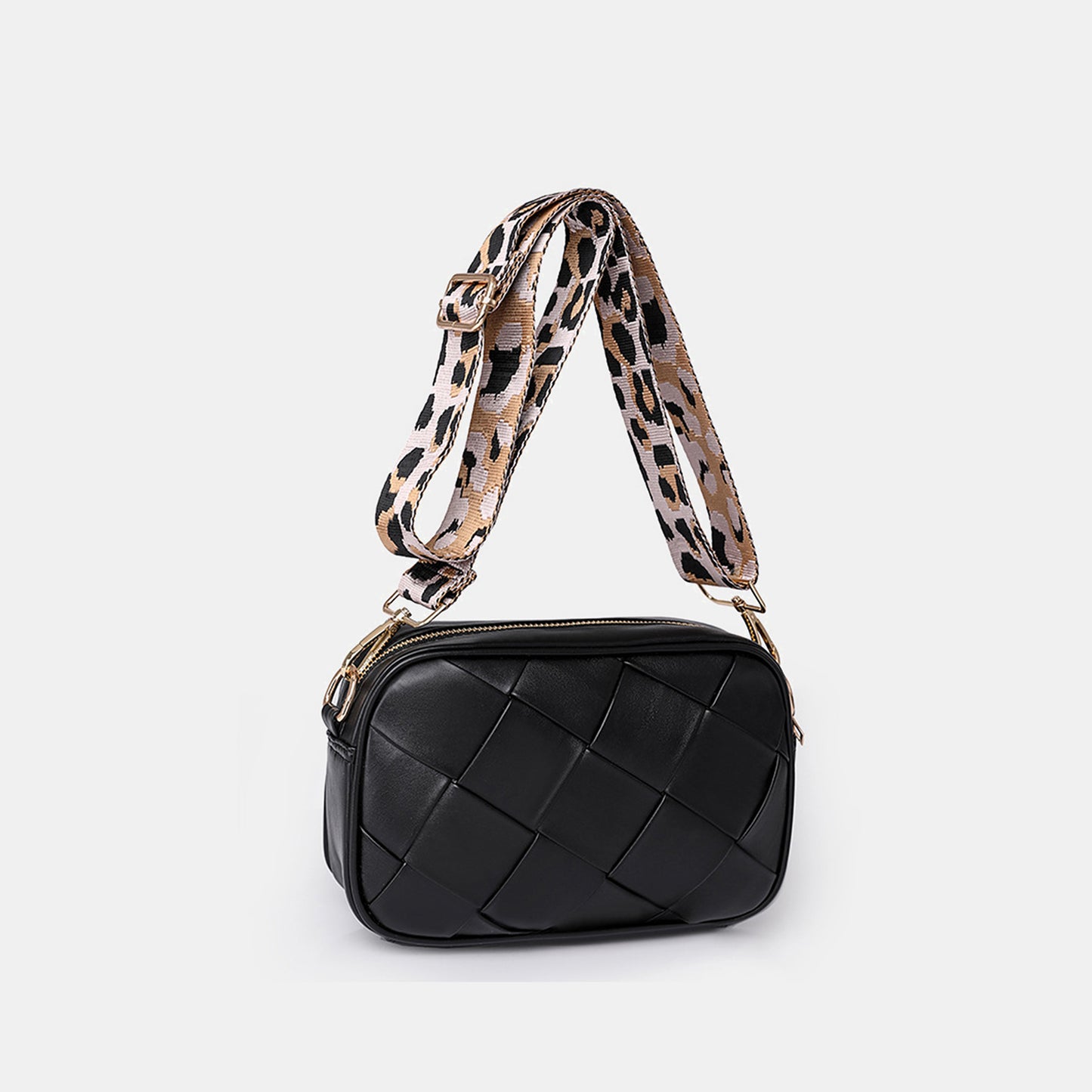 Honeybee Mumford's Leather Woven Crossbody Bag