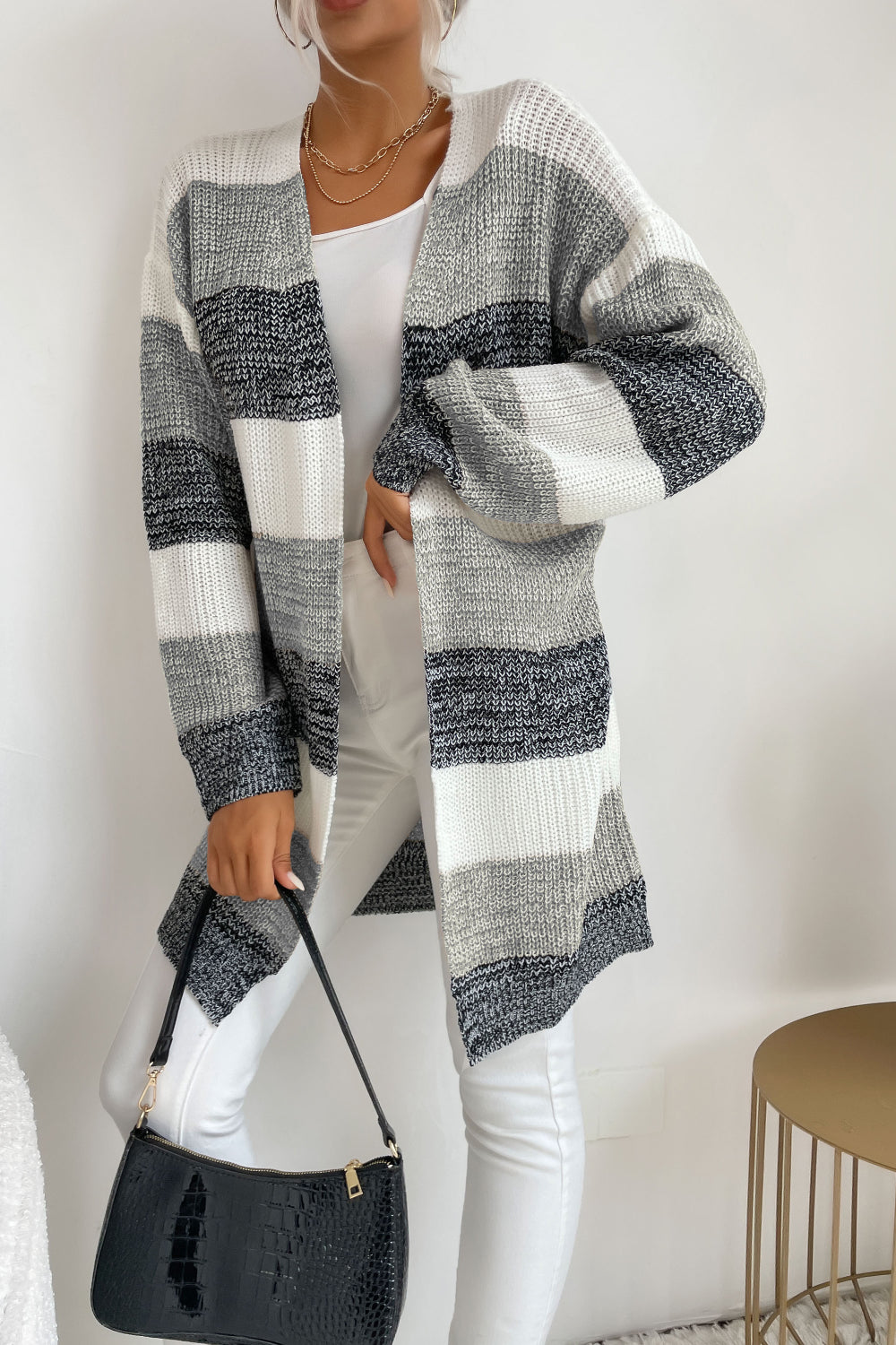 Honeybee Mumford's Striped Long Sleeve Duster Cardigan