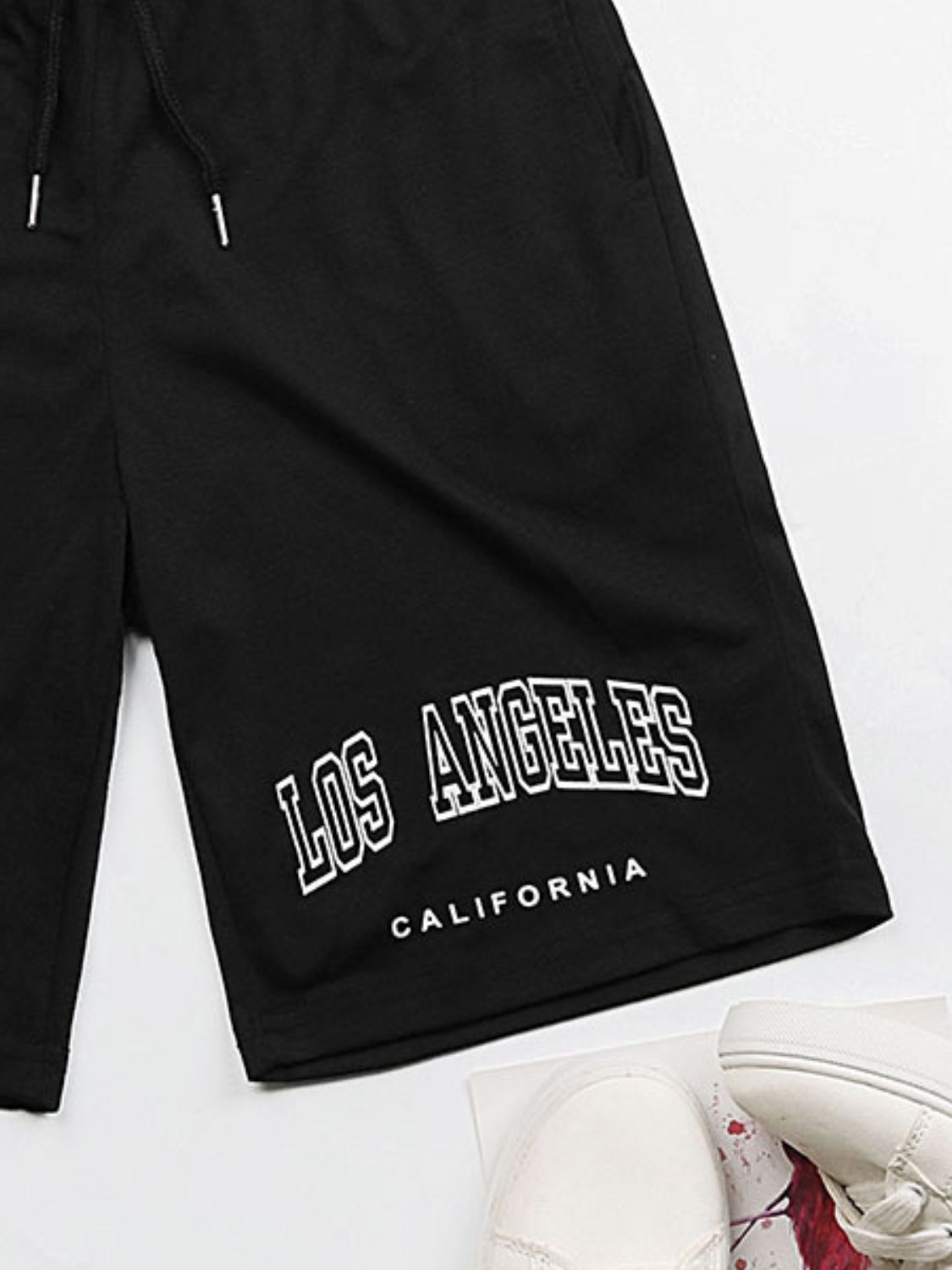 Honeybee Mumford's LOS ANGELES CALIFORNIA Graphic Drawstring Shorts