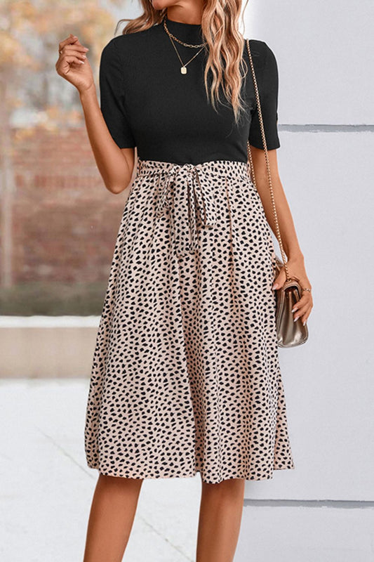 Honeybee Mumford's Printed Short Sleeve Belted Dress