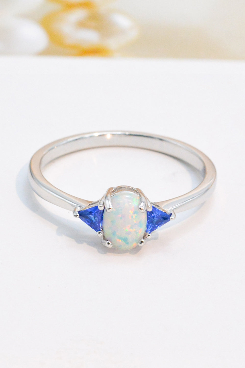 Honeybee Mumford's Contrast Sterling Silver Opal Ring