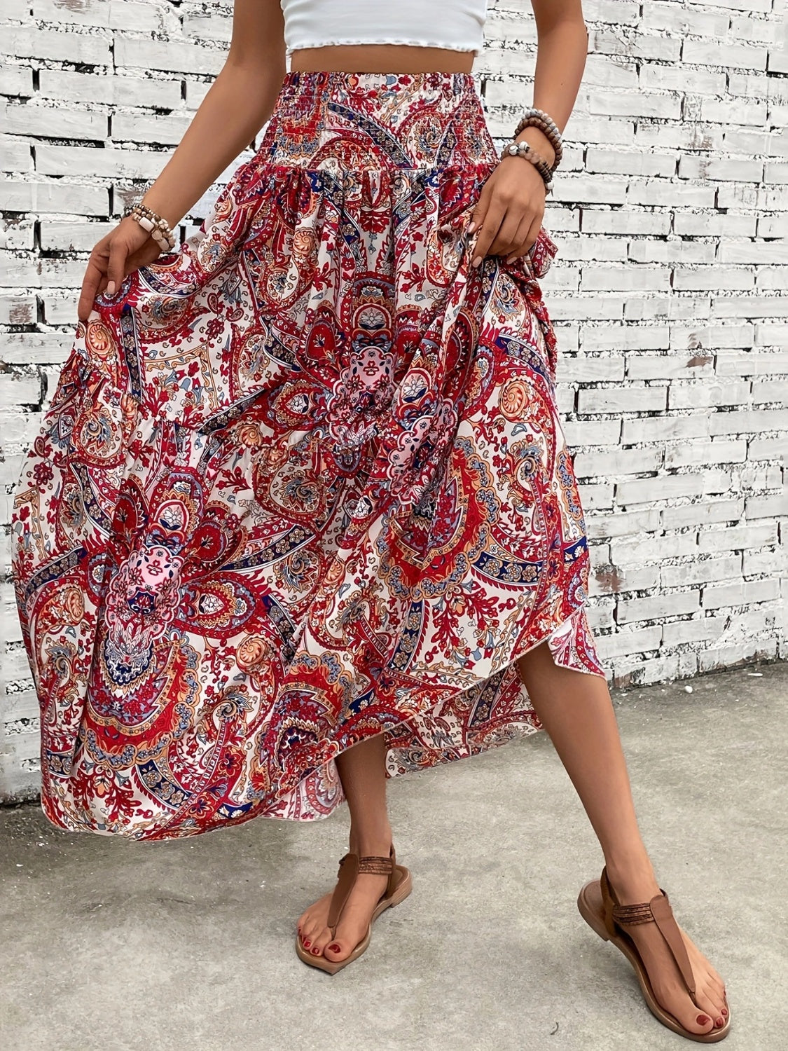 Honeybee Mumford's Printed Elastic Waist Maxi Skirt