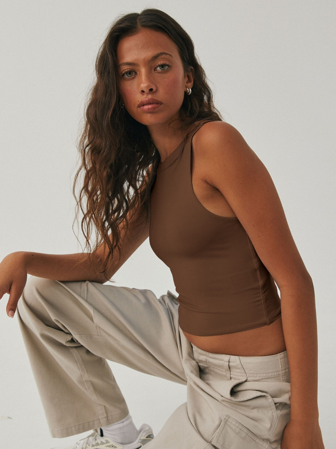 Honeybee Mumford's Round Neck Cropped Tank