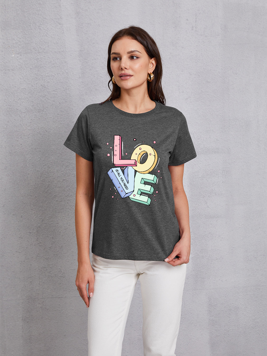 Honeybee Mumford's LOVE IS ALL YOU NEED Round Neck T-Shirt