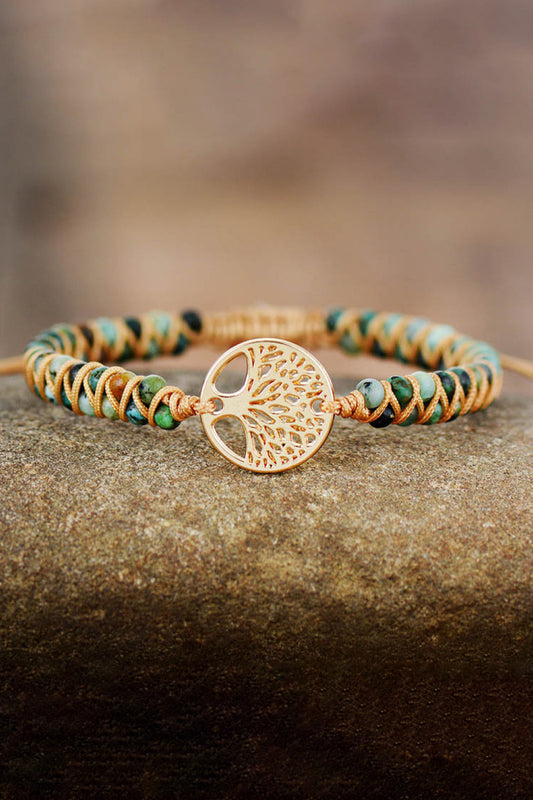 honeybee Mumford's Tree Shape Beaded Copper Bracelet