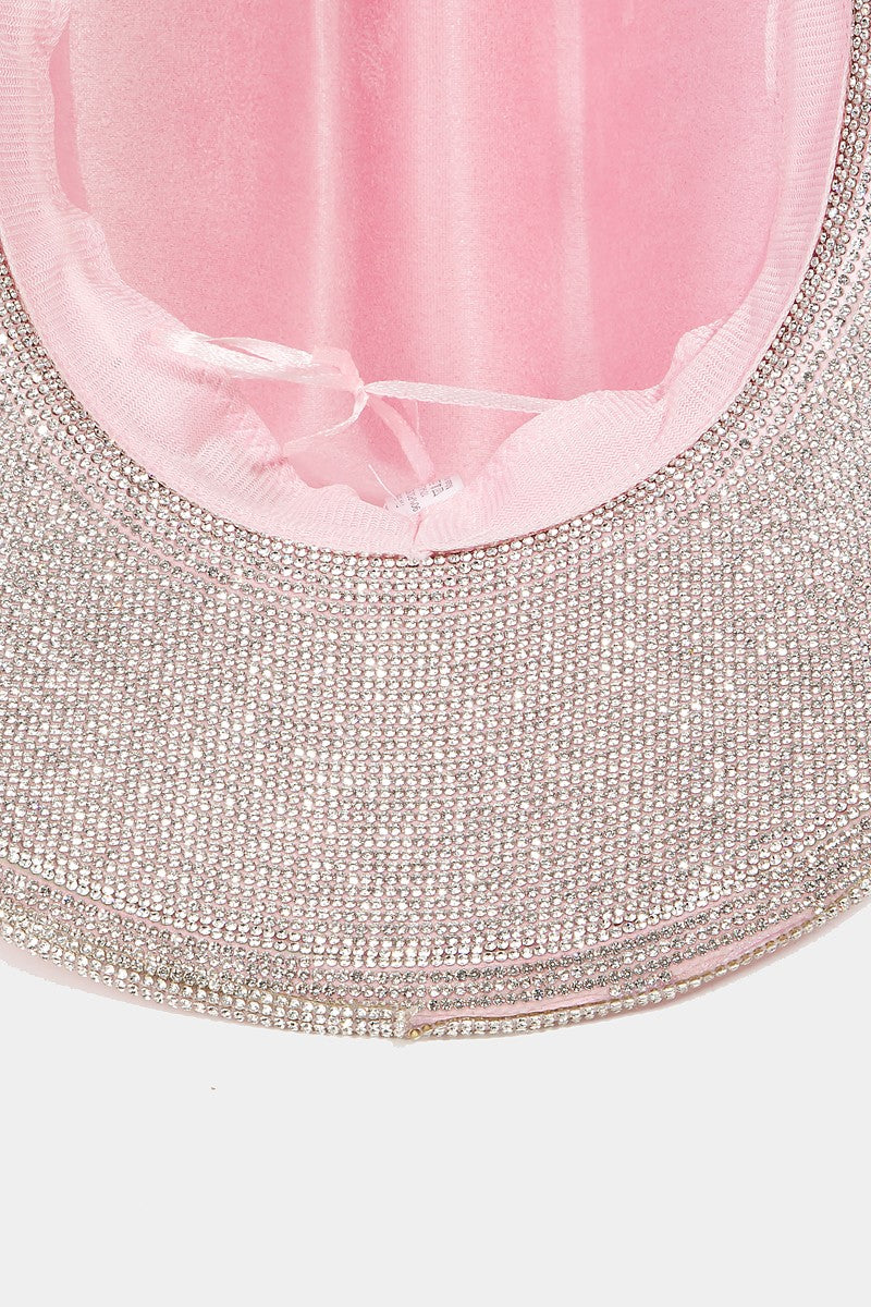 Honeybee Mumford's Pave Rhinestone Trim Faux Suede Hat