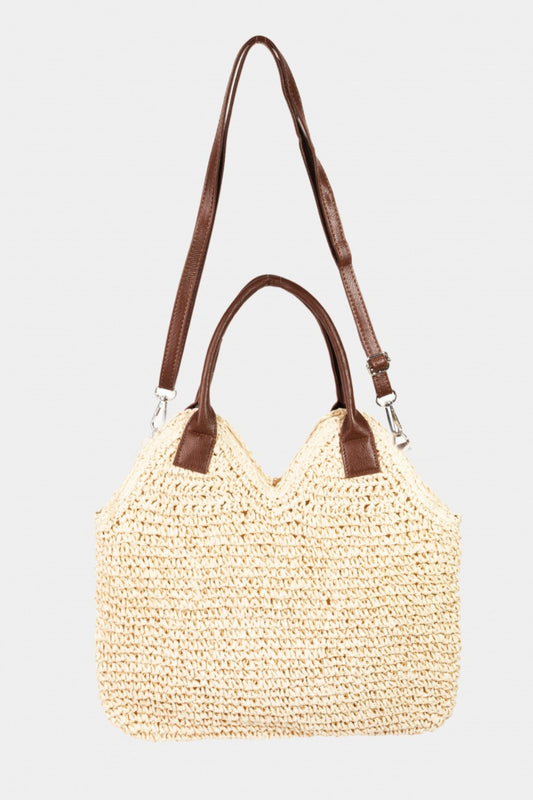 Honeybee Mumford's Straw Braided Faux Leather Strap Shoulder Bag