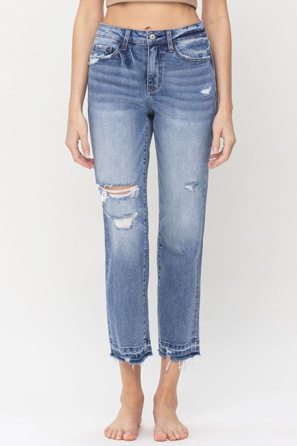 Honeybee Mumford's Full Size Lena High Rise Crop Straight Jeans