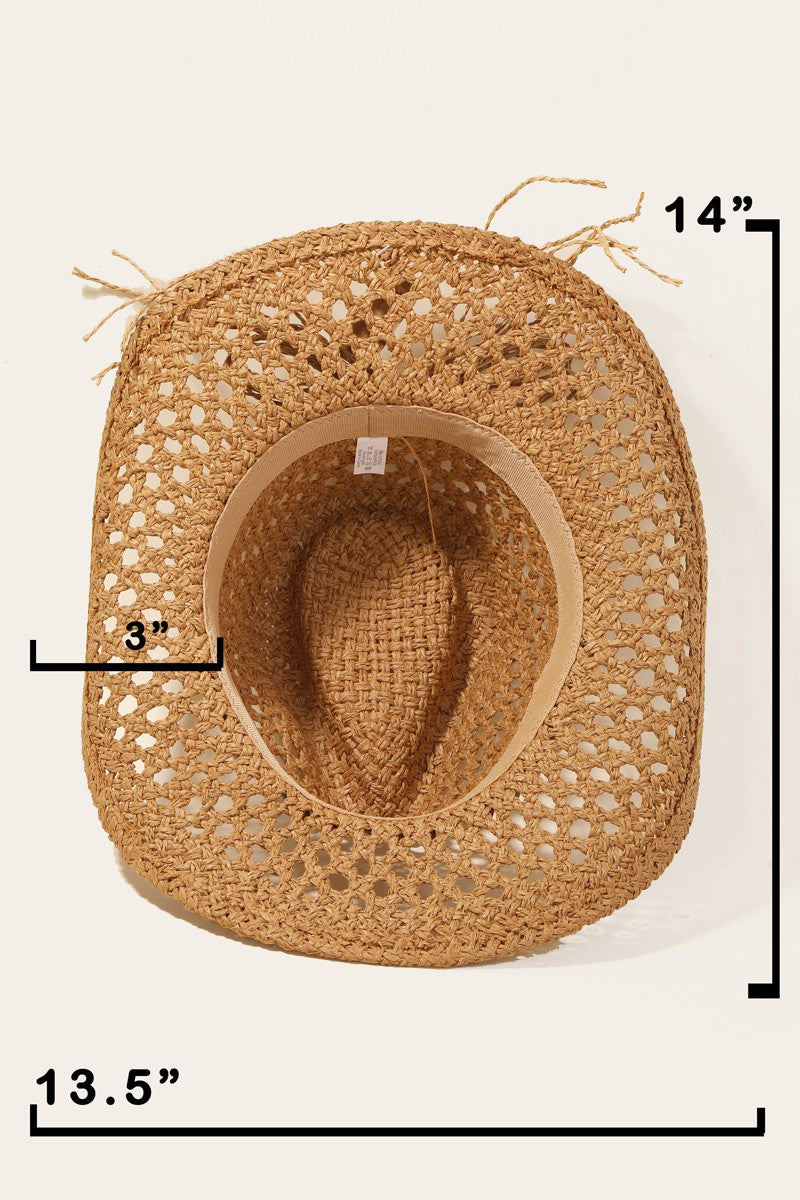 Honeybee Mumford's Cowrie Shell Beaded String Straw Hat