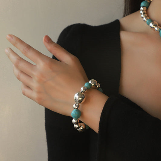 honeybee Mumford's Turquoise Alloy Beaded Bracelet