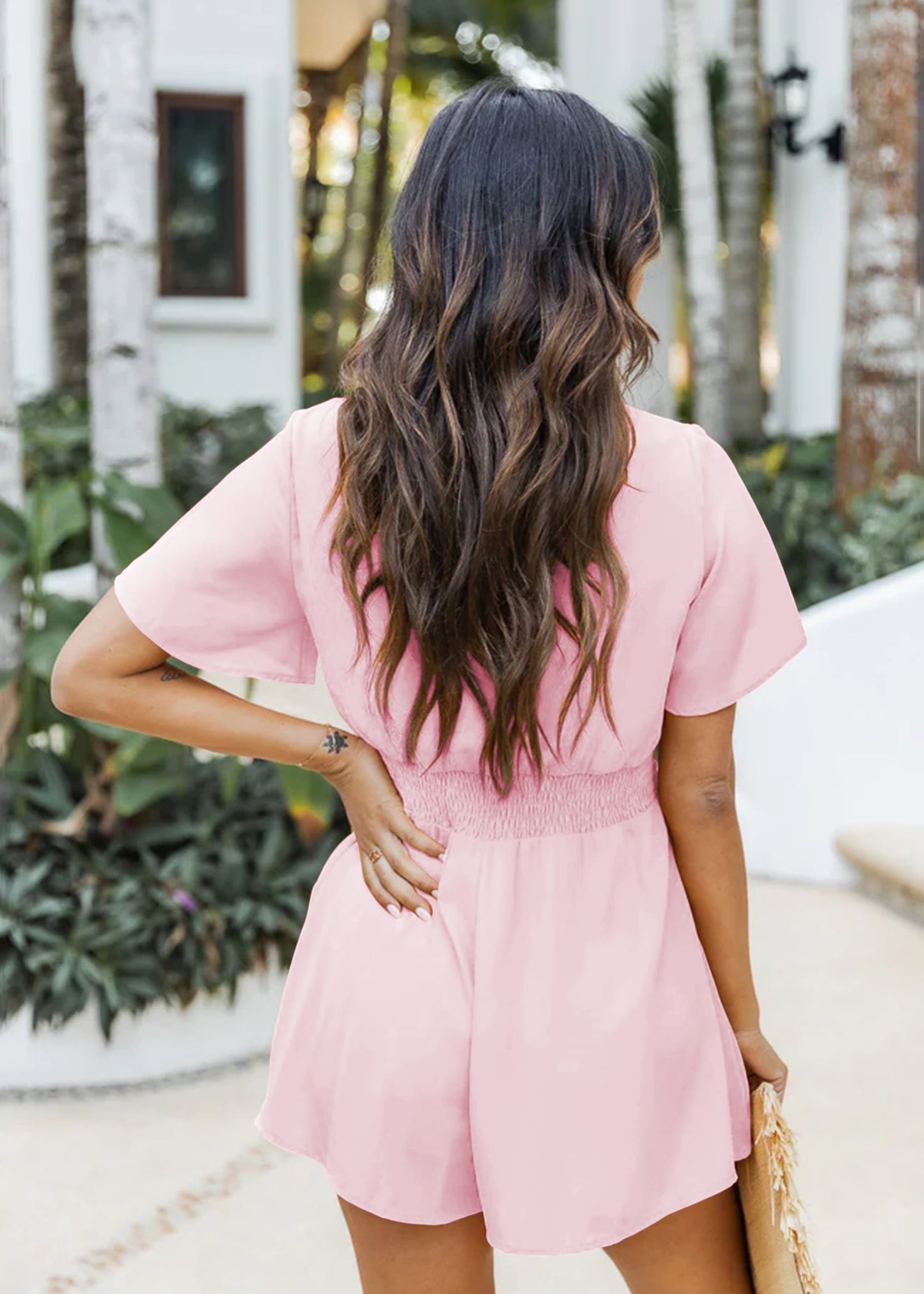 Honeybee Mumford's V-Neck Flutter Sleeve Romper