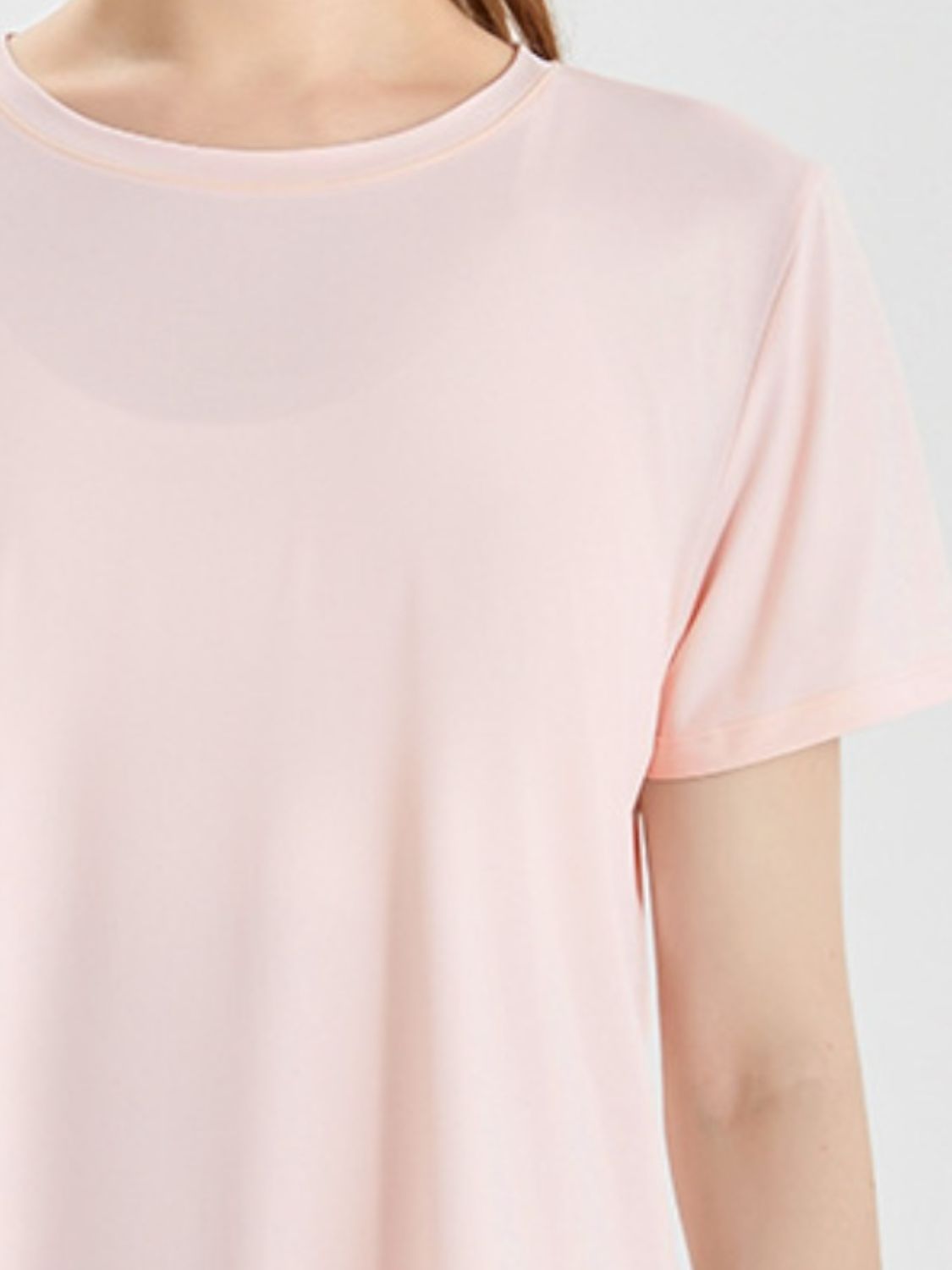 Honeybee Mumford's Slit Round Neck Short Sleeve Active T-Shirt