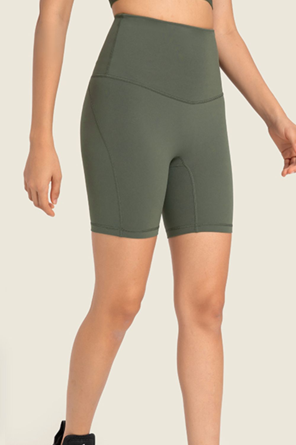 Honeybee Mumford's Seamless High-Rise Wide Waistband Biker Shorts