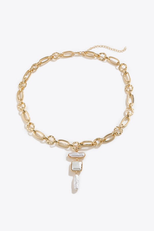 honeybee Mumford's Freshwater Pearl Chunky Chain Necklace