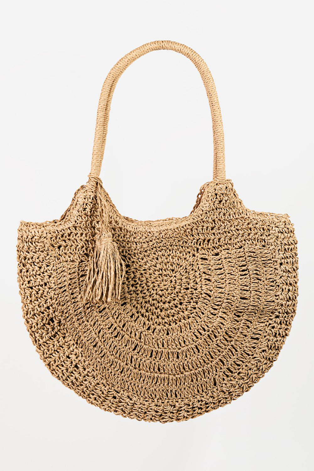 Honeybee Mumford's Straw Braided Tote Bag with Tassel