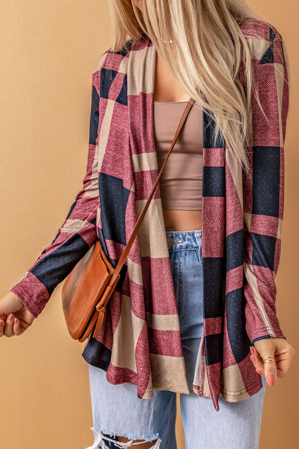 Honeybee Mumford's Plaid Open Front Cardigan