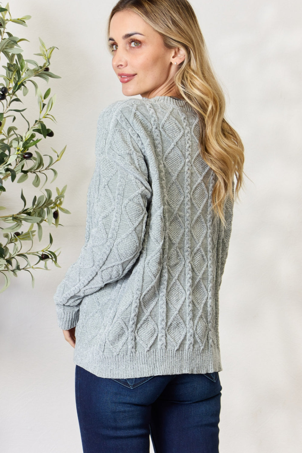 Honeybee Mumford's Cable Knit Round Neck Sweater