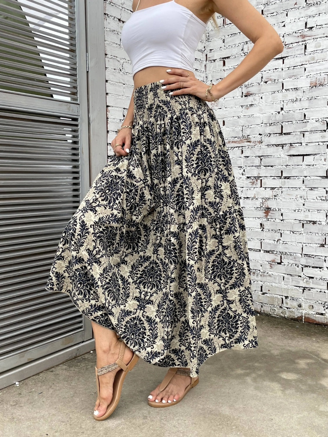 Honeybee Mumford's Printed Elastic Waist Maxi Skirt