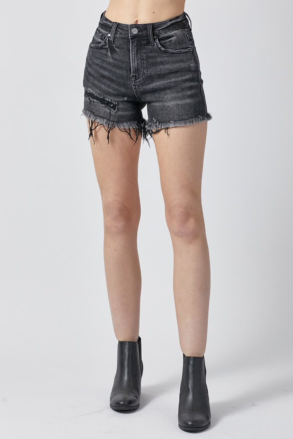 Honeybee Mumford's Raw Hem Denim Shorts with Pockets