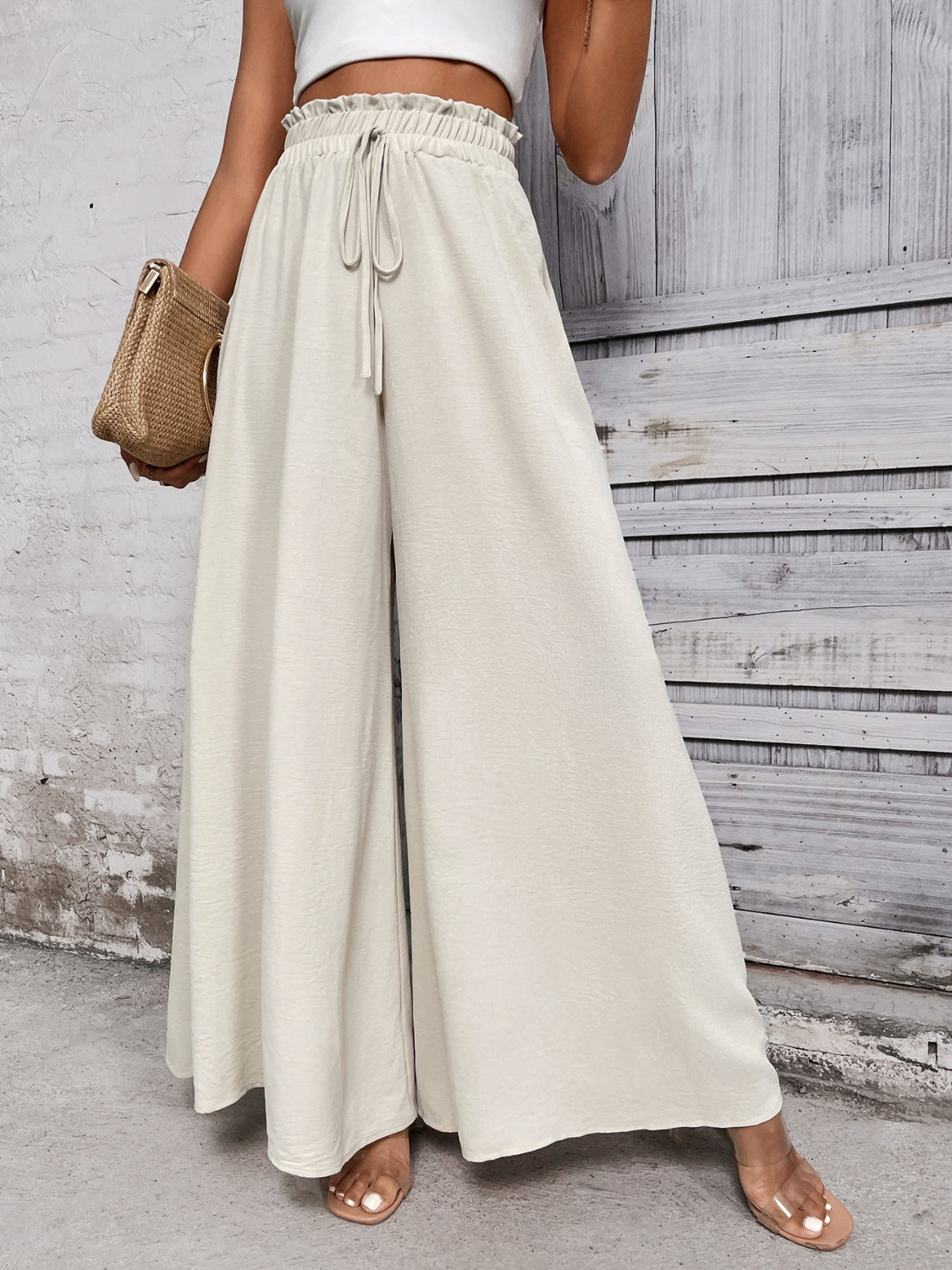 Honeybee Mumford's Tied High Waist Wide Leg Pants