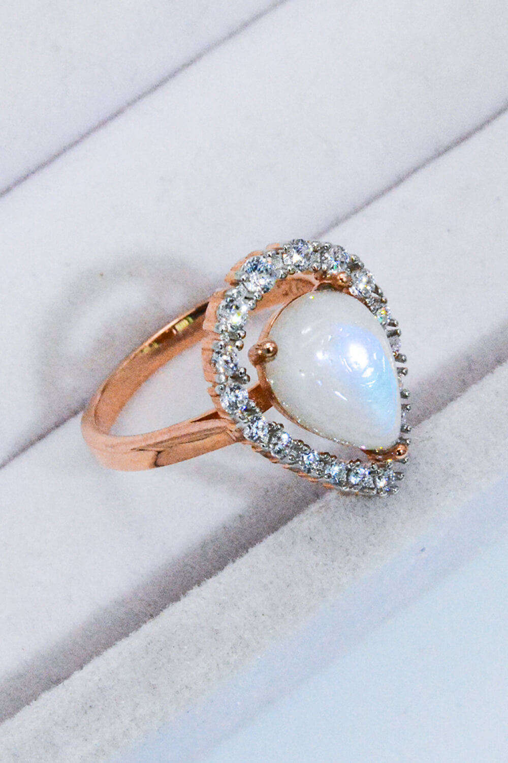 Honeybee Mumford's Moonstone Teardrop-Shaped Sterling Silver Ring