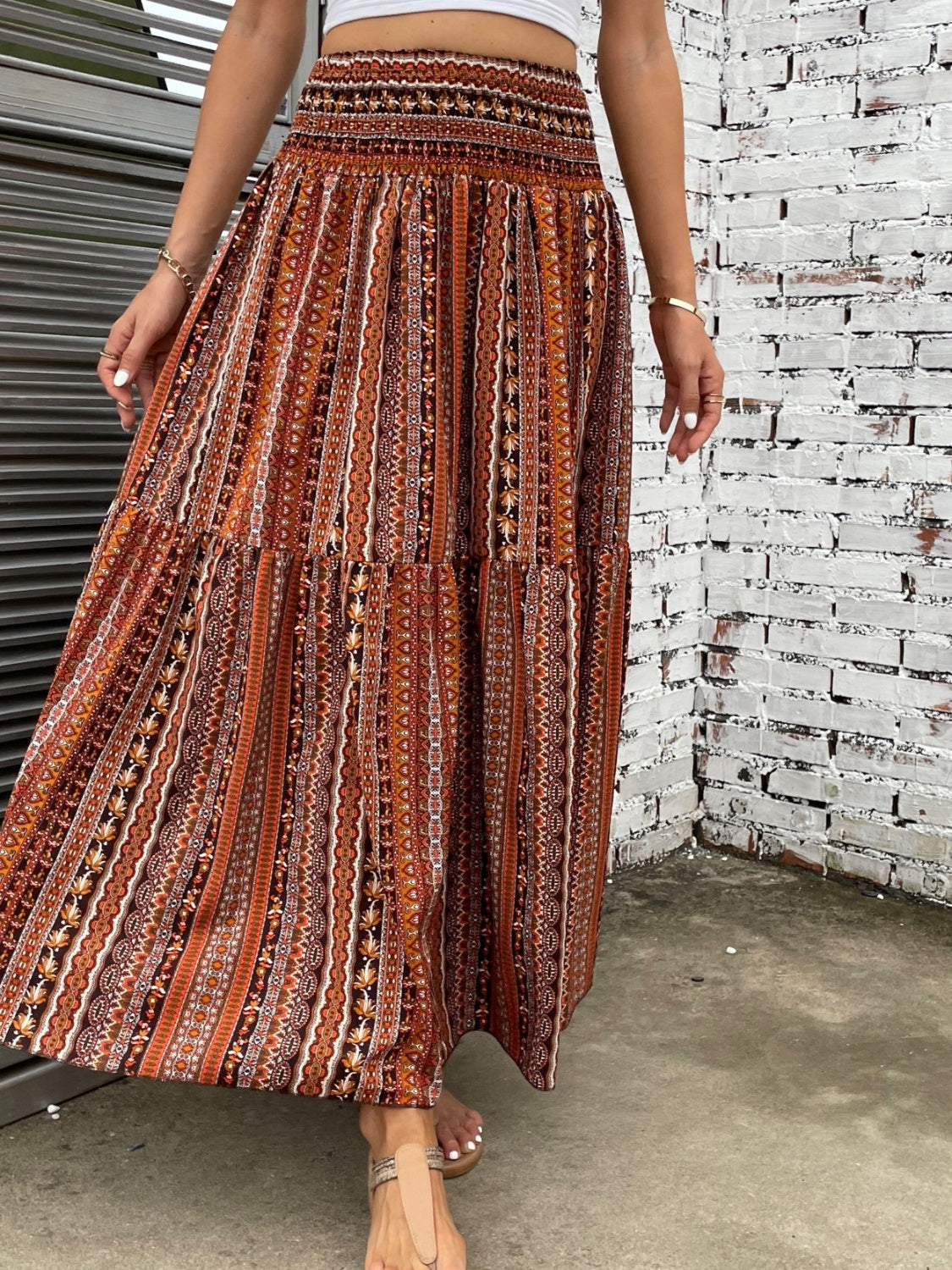 Honeybee Mumford's Printed Elastic Waist Maxi Skirt