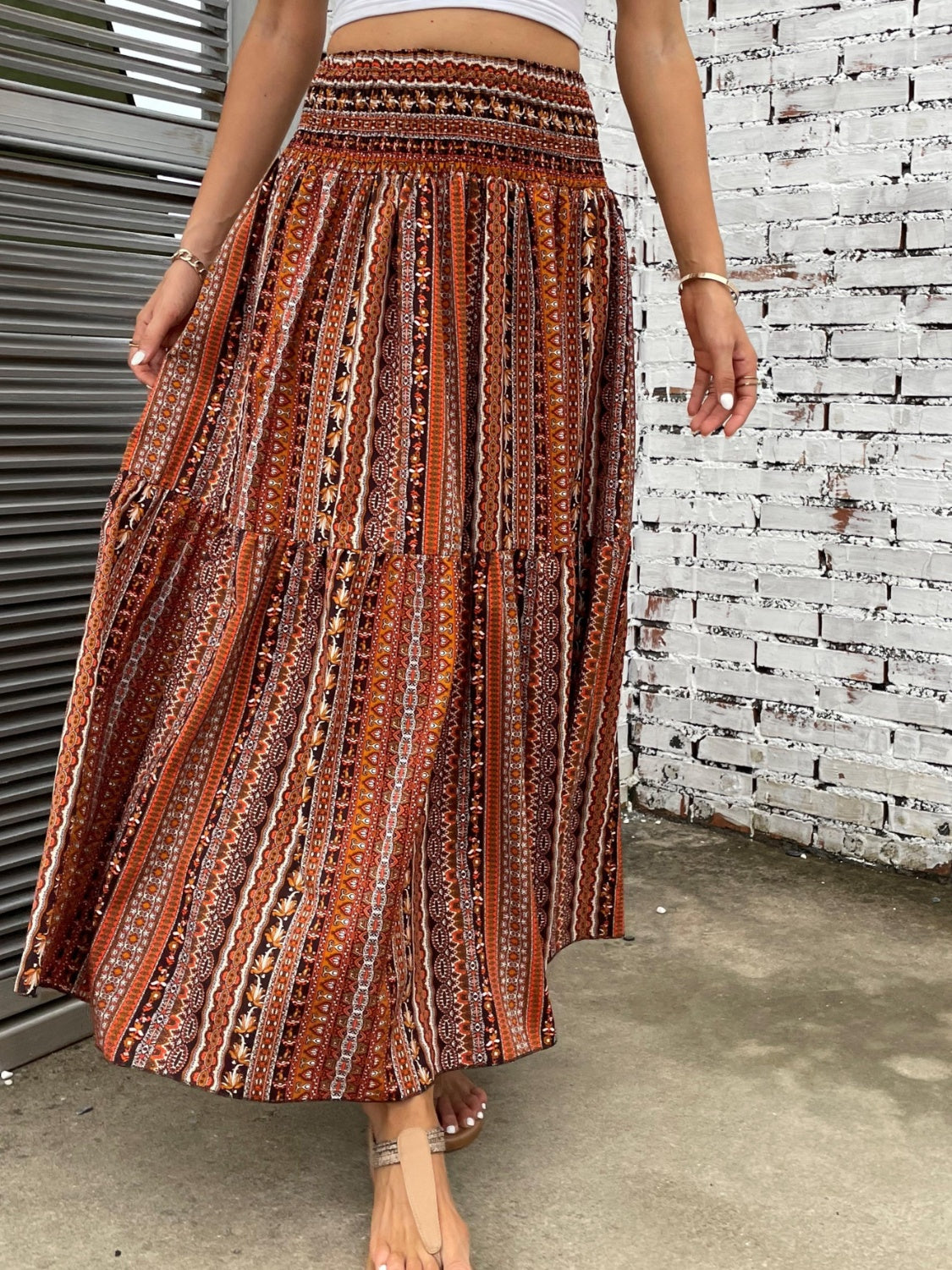 Honeybee Mumford's Printed Elastic Waist Maxi Skirt