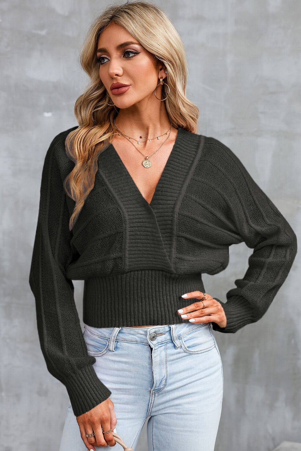 Honeybee Mumford's Surplice Neck Lace-Up Sweater