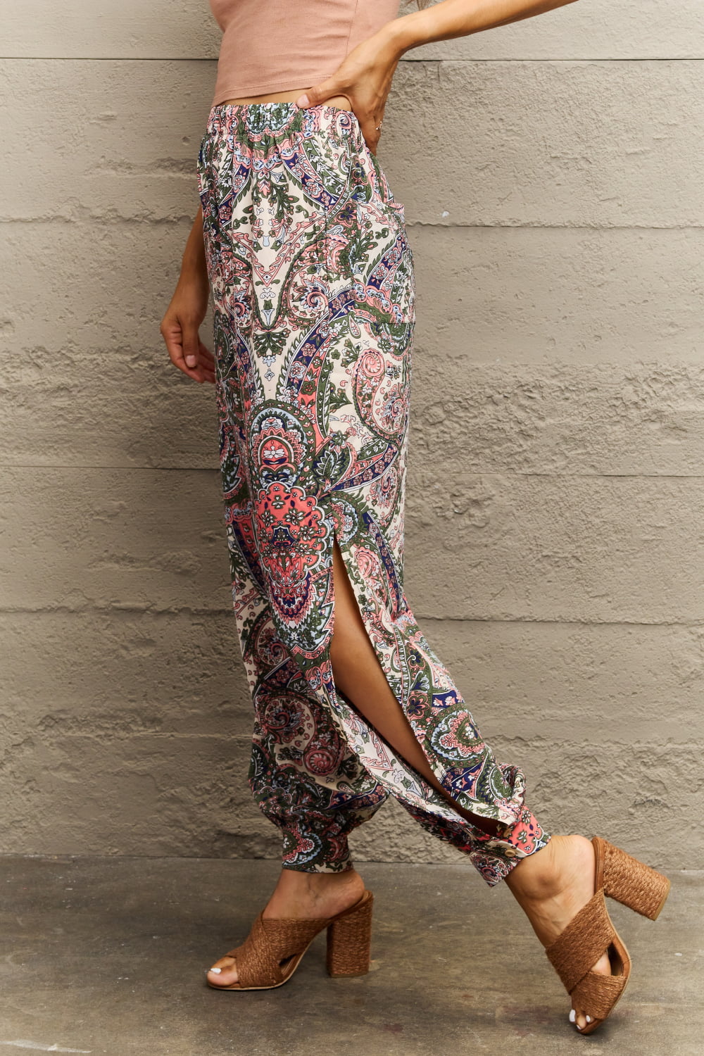 Honeybee Mumford's Printed Cutout Long Pants