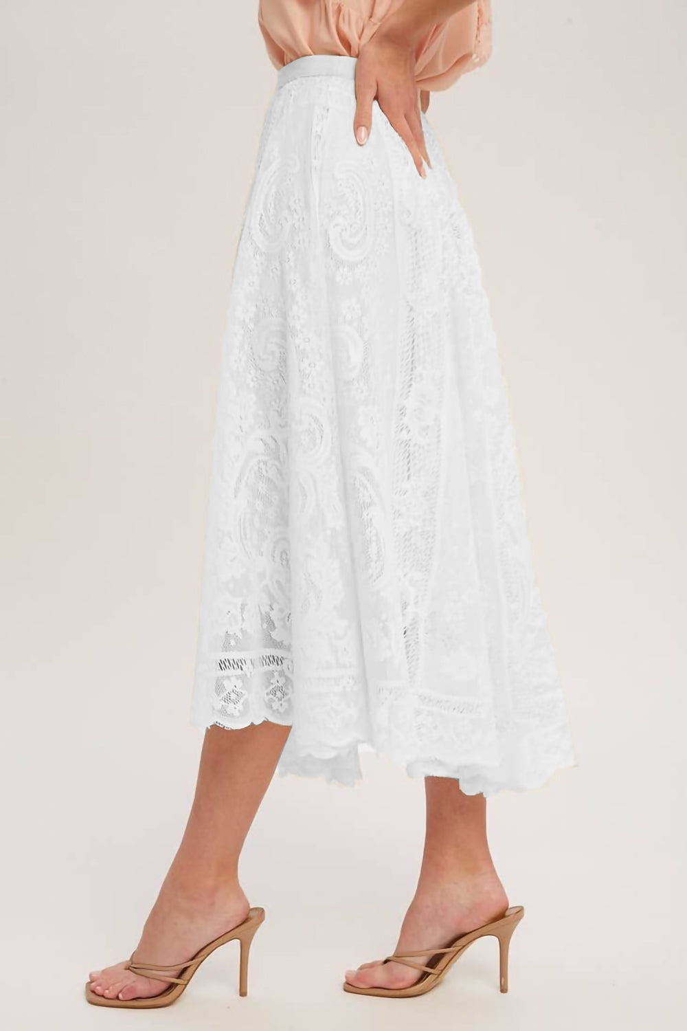 Honeybee Mumford's Lace High Waist Midi Skirt