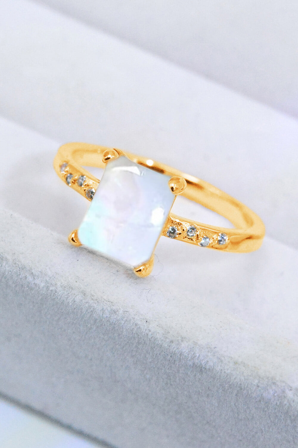 Honeybee Mumford's Square Moonstone Ring