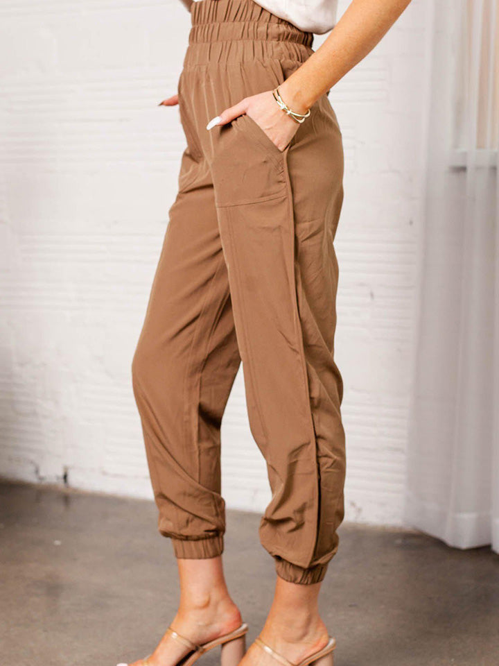 Honeybee Mumford's Elastic Waist Cropped Pants with Pockets