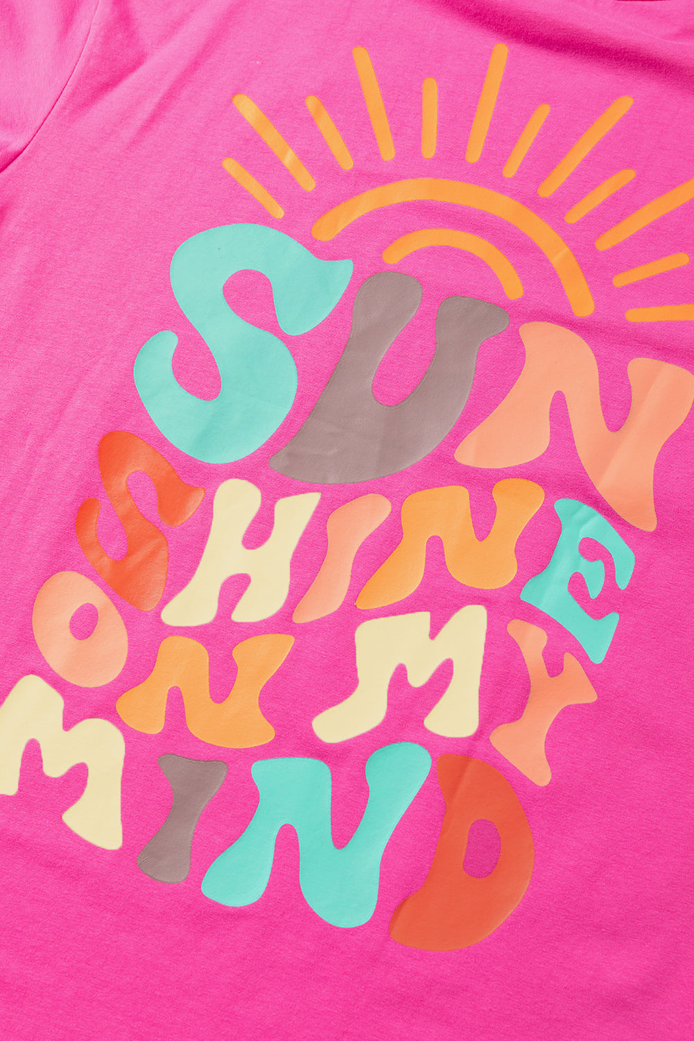 Honeybee Mumford's Bright Pink SUNSHINE ON MY MIND Graphic Tee