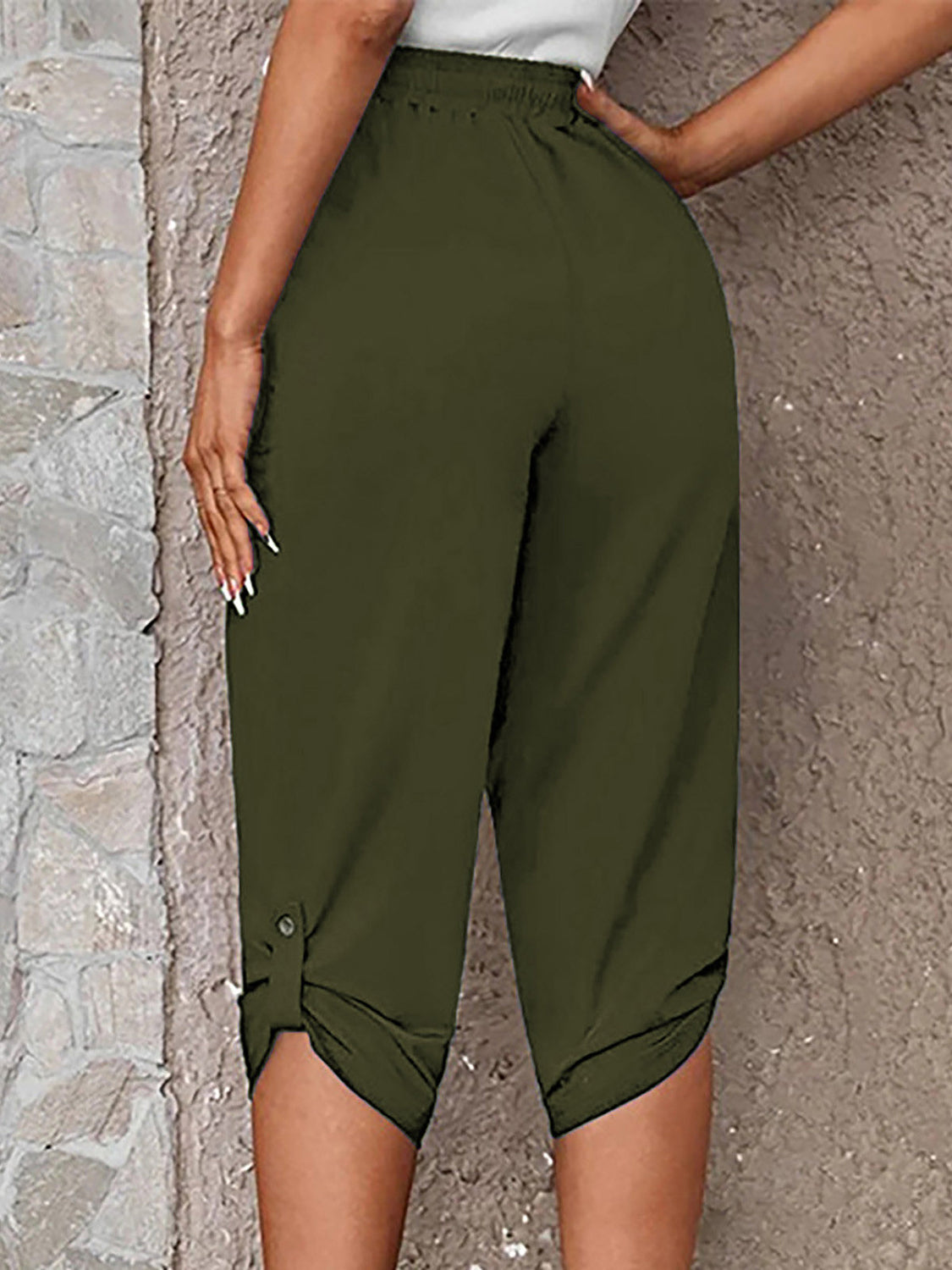 Honeybee Mumford's Full Size Roll-Tab Capris Pants