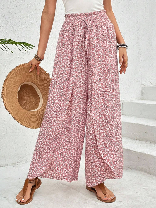 Honeybee Mumford's Tied Printed Wide Leg Pants