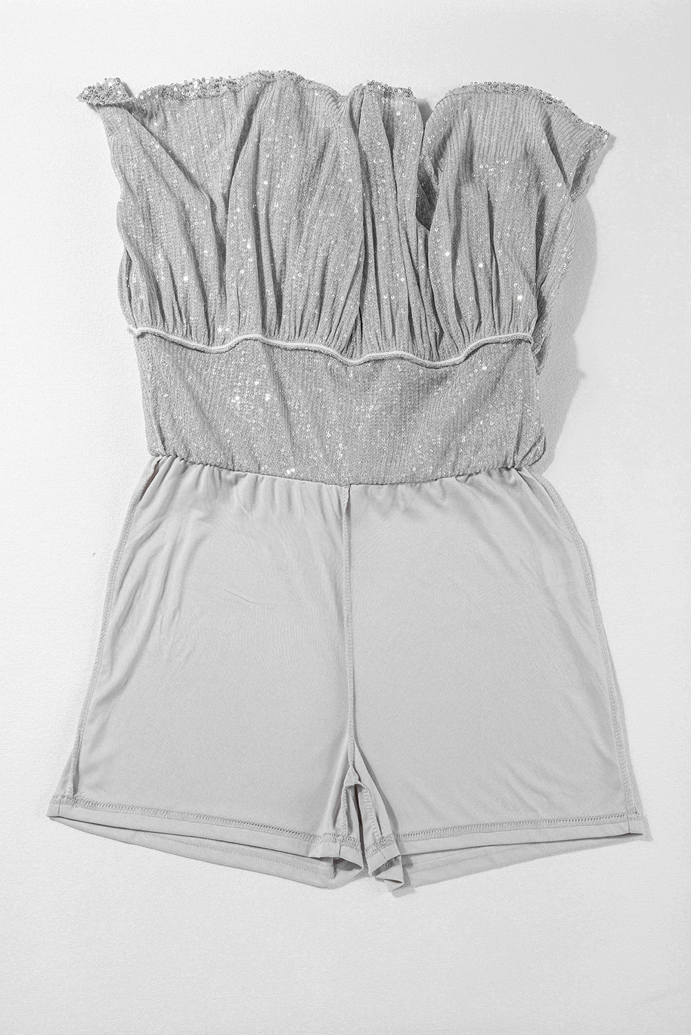 Honeybee Mumford's Silvery Sequin Tiered Ruffles Mini Skirt