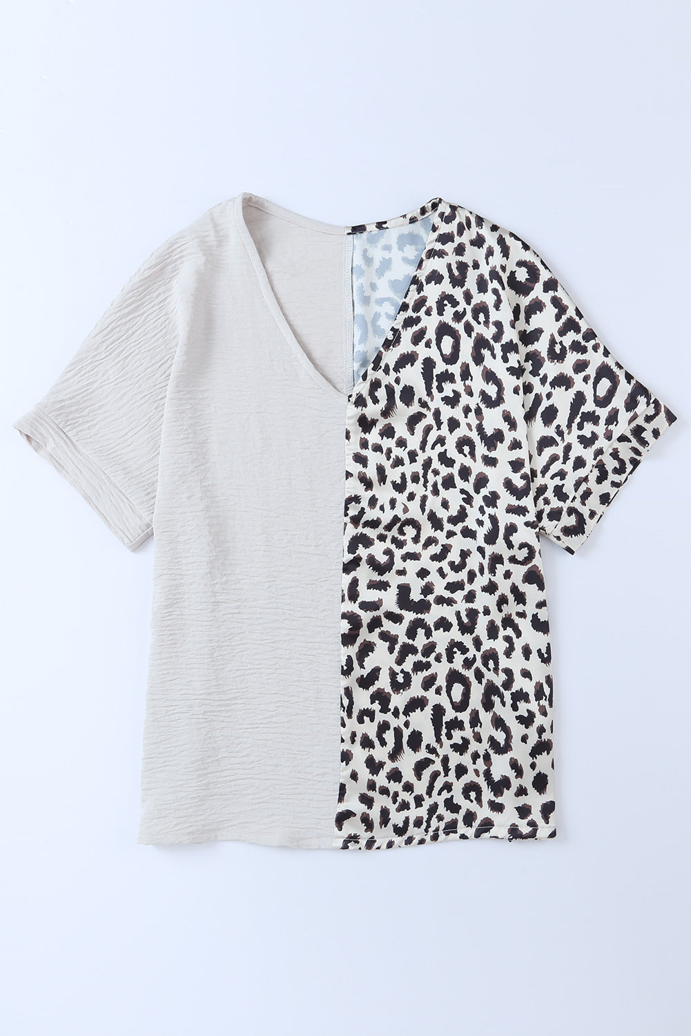 Honeybee Mumford's Leopard Color Block V-Neck Blouse