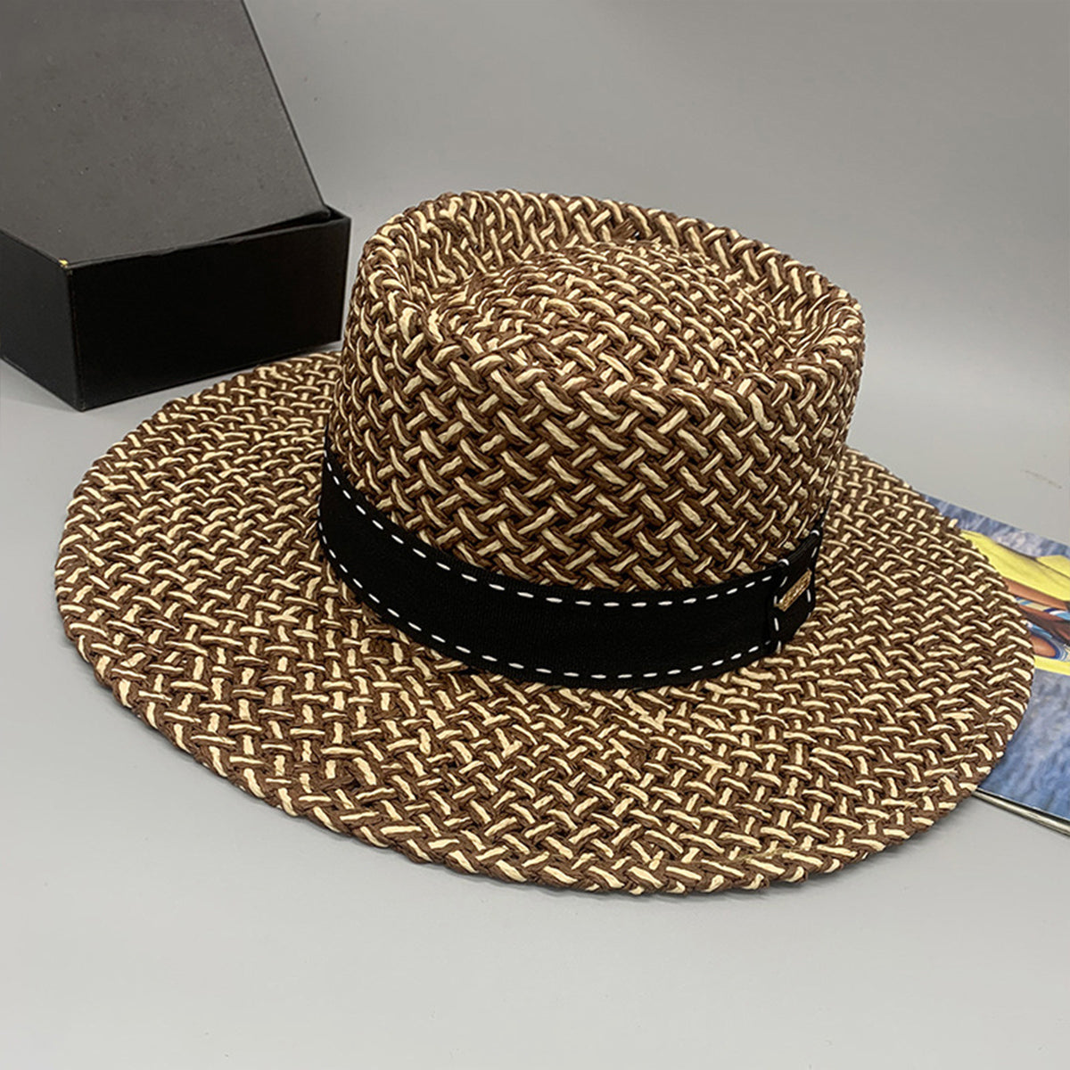 Honeybee Mumford's Black or Carmel Adjustable Paper Braided Hat