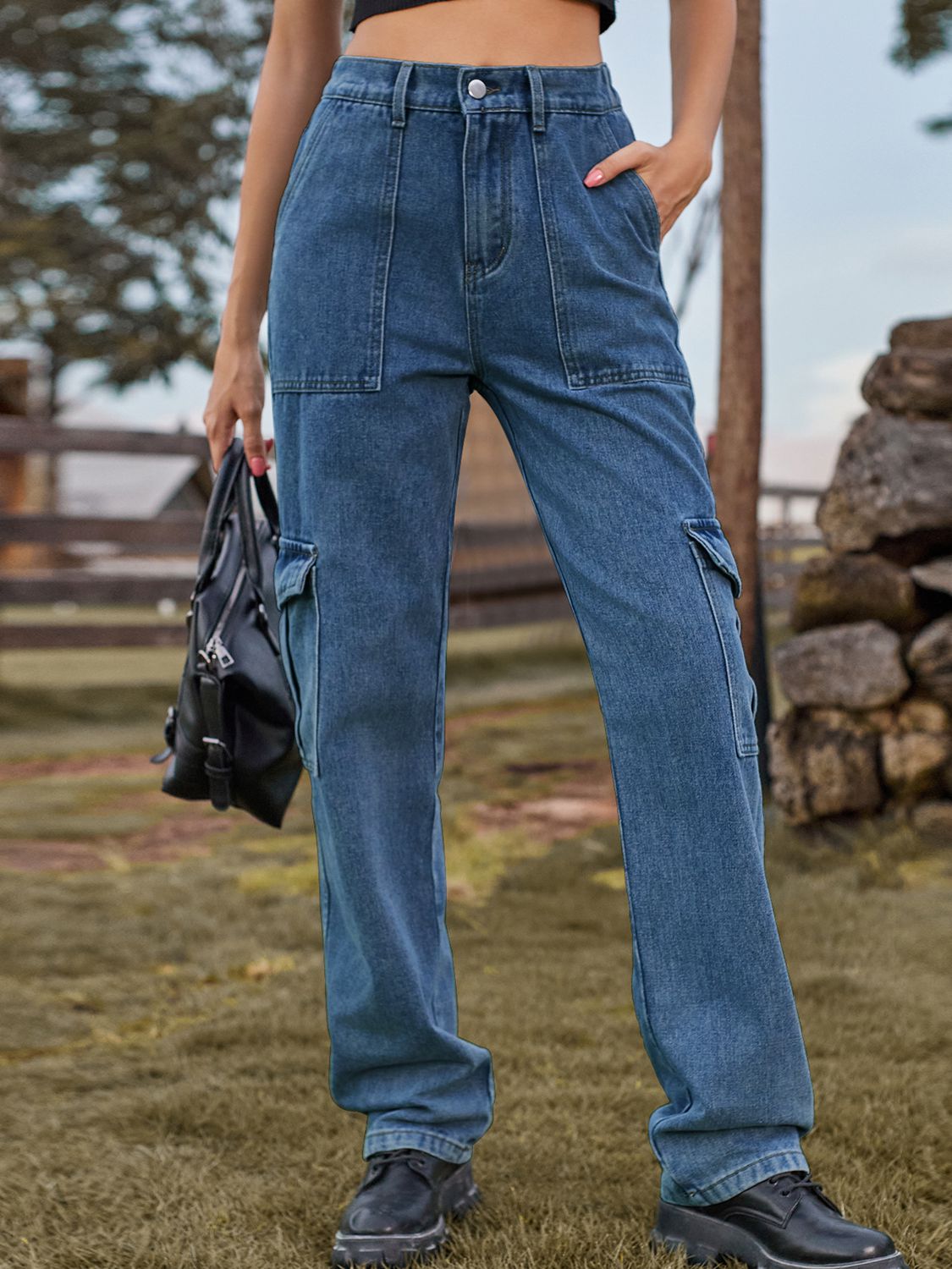 Honeybee Mumford's High Waist Cargo Jeans