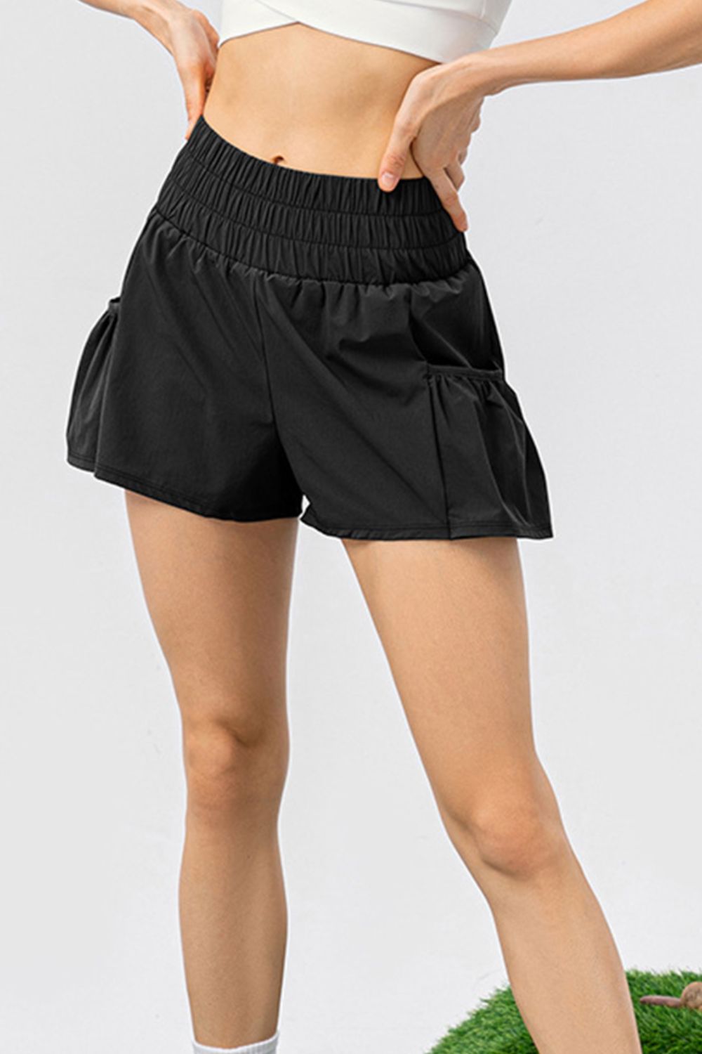 Honeybee Mumford's Elastic Waist Pocketed Active Shorts