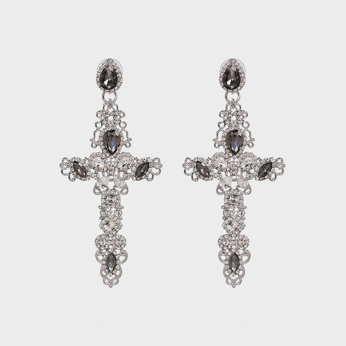 honeybee Mumford's Rhinestone Alloy Cross Earrings