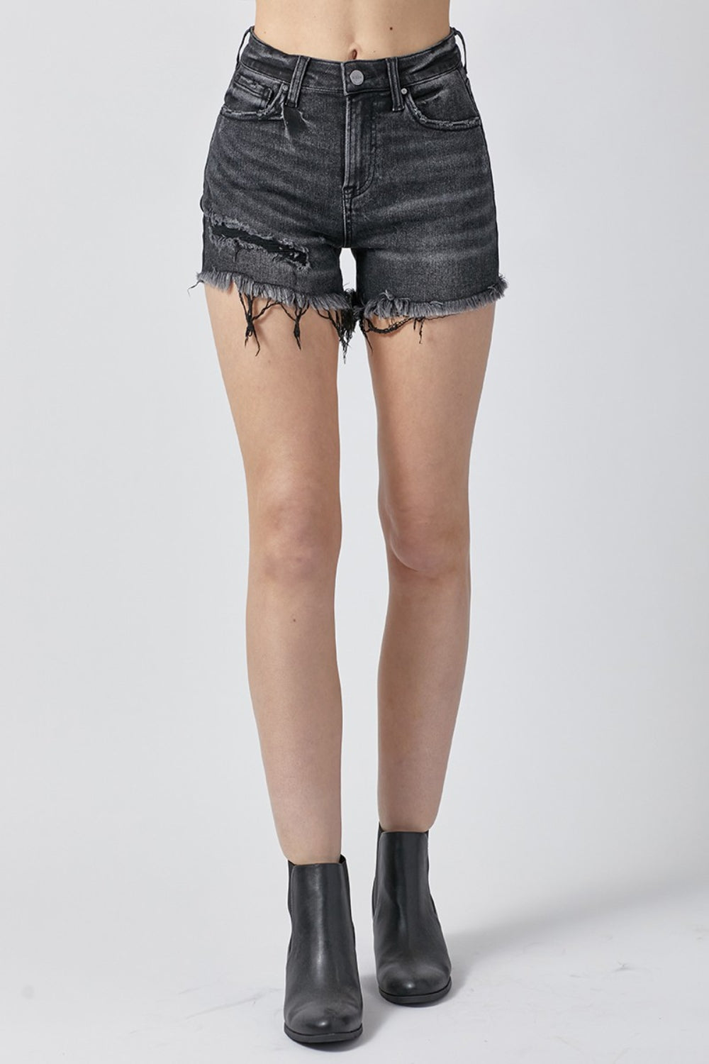 Honeybee Mumford's Raw Hem Denim Shorts with Pockets