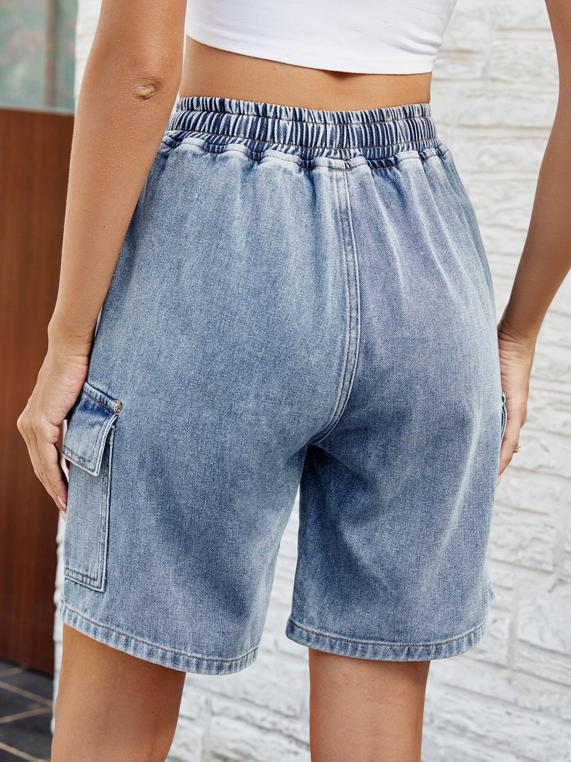 Honeybee Mumford's Drawstring Denim Shorts with Pockets