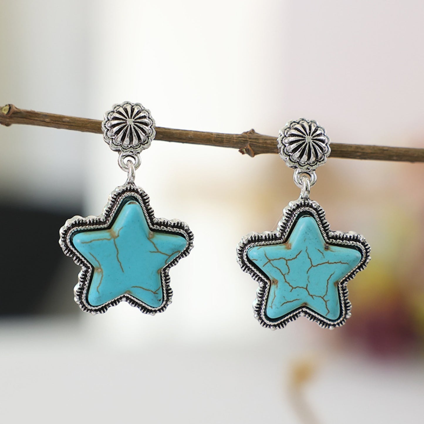 honeybee Mumford's Turquoise Alloy Star Earrings