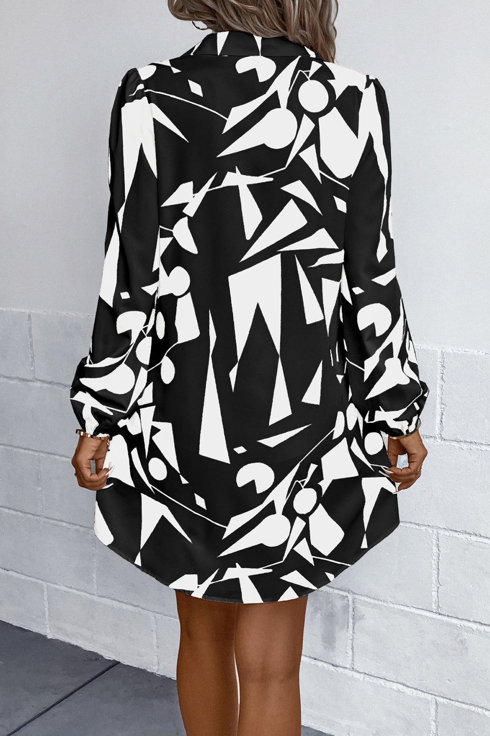 Honeybee Mumford's Geometric Long Sleeve Shirt Dress