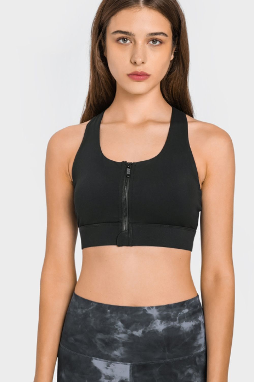 Honeybee Mumford's Zip Up Racerback Sports Bra