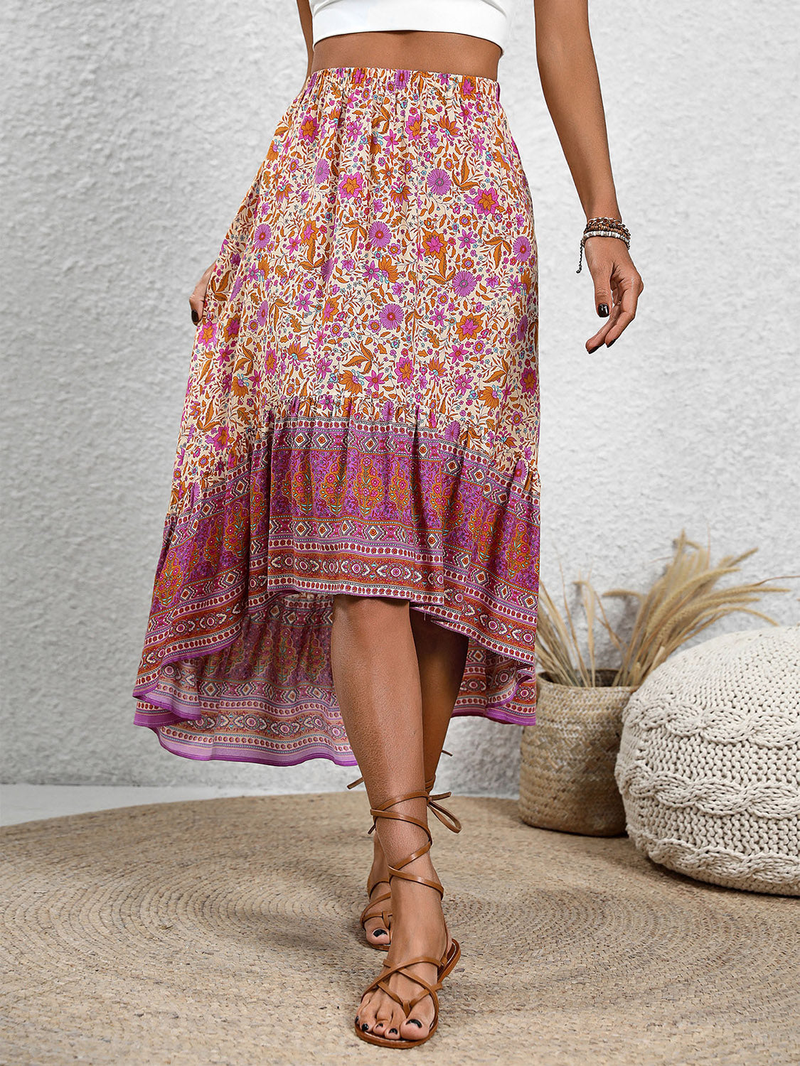 Honeybee Mumford's High-Low Elastic Waist Skirt