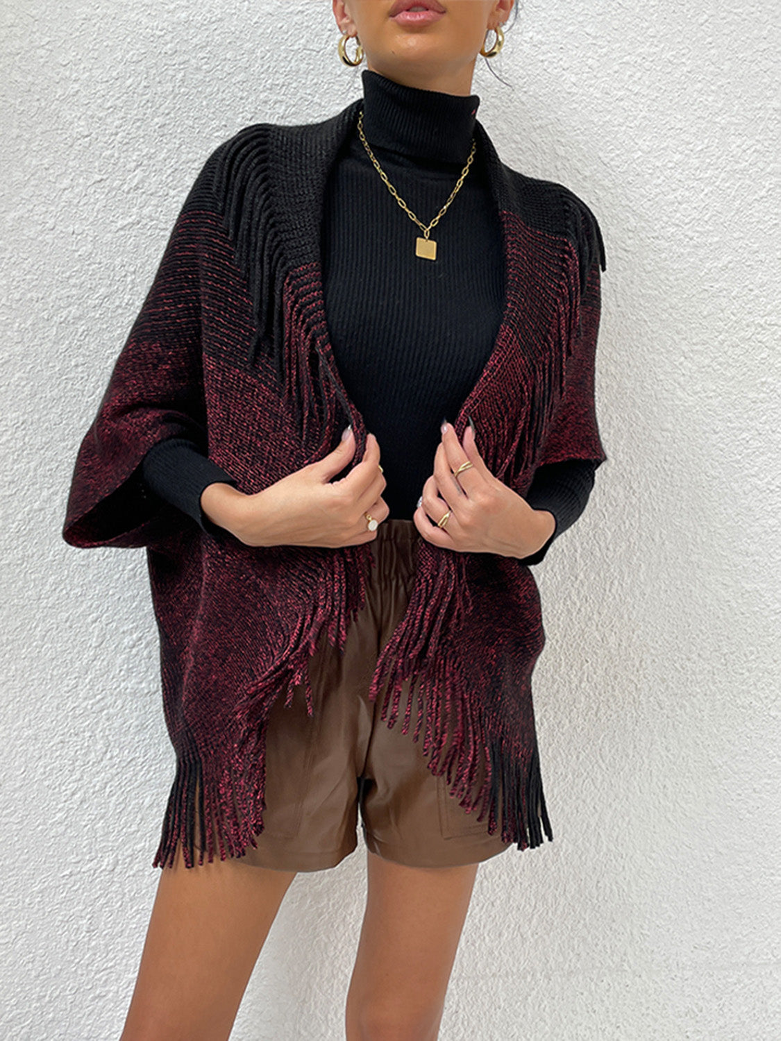 Honeybee Mumford's Fringe Detail Long Sleeve Cardigan