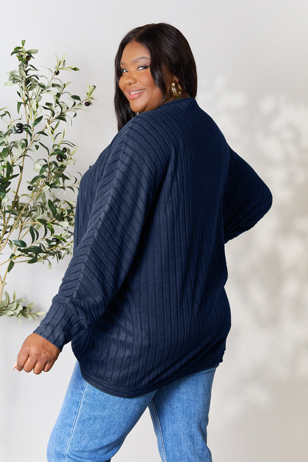 honeybee Mumford's Ribbed Cocoon Cardigan( Black, Khaki, Dark Blue and more )