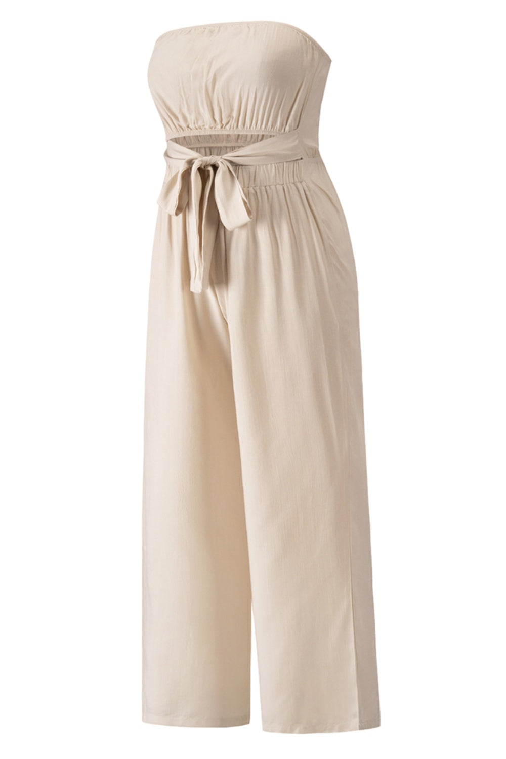 Honeybee Mumford's Tied Cutout Tube Wide Leg Jumpsuit